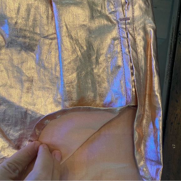 ALC Linen Metallic Rose Gold Shorts - Picture 6 of 12